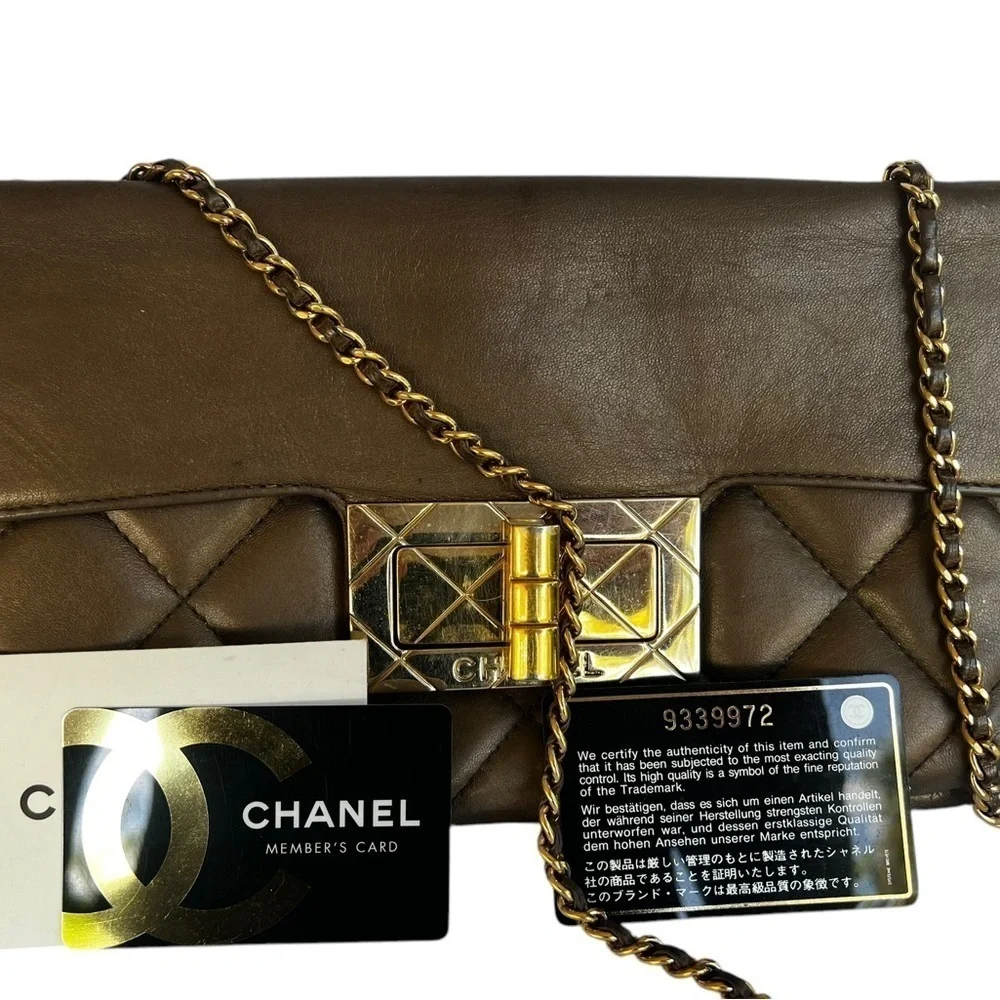 Bronze Chanel lambskin Chocolate Bar